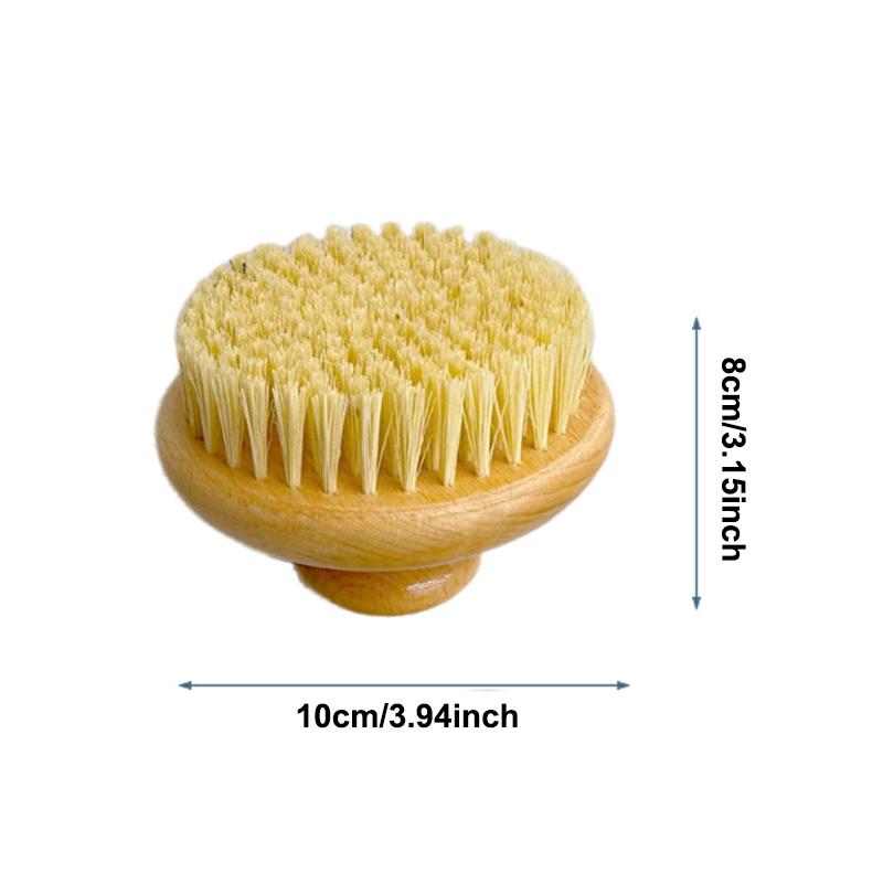 Sisal Bristles Round Bath Shower Body Exfoliating Brush Natural Beech Wood Handle Dead Skin Remover Back Scrubber Massage Tool
