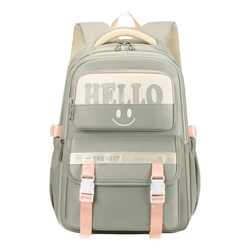 Modieuze Schooltas Oxford Stof Ergonomische Band Grote Capaciteit Ontwerpen voor Dagelijks Gebruik Functionele Vakken Opbergruimte mochila white