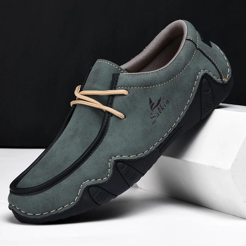 

New Fashion Men Loafers High Quality Classic Designer Casual Leather Shoes Comfortable Moccasin Comfy Breathable Driving Shoes 38