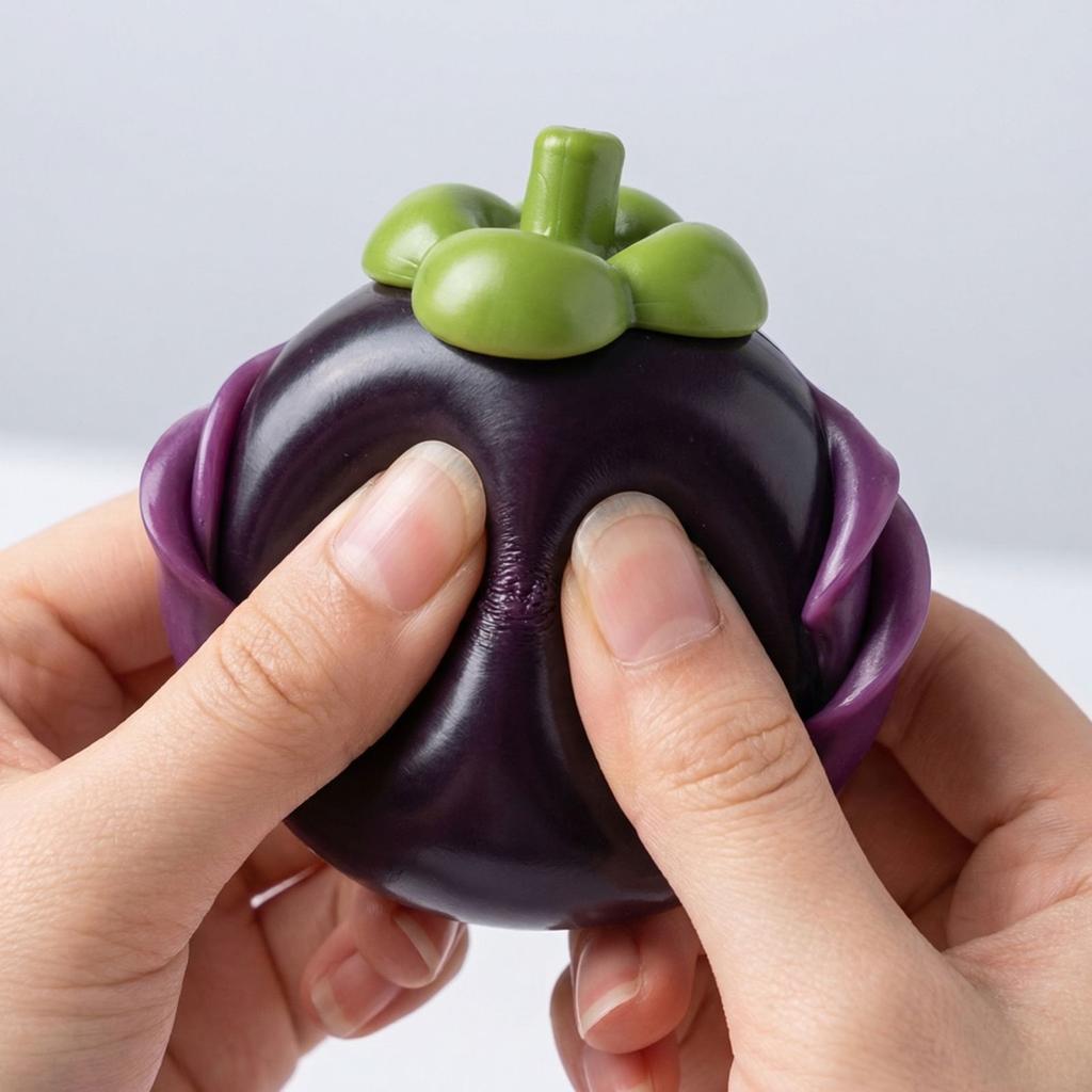 Slow Rebound Pressure Relief Stress Relief Toy Soft PU Foam Fruit Shape Squeeze Toy for Hand Exercise and Relaxation
