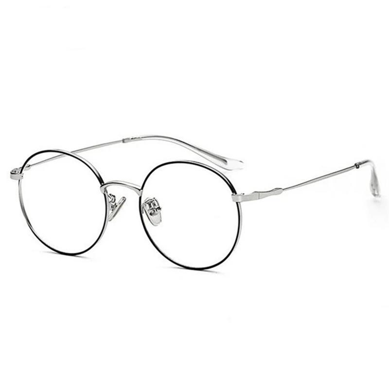 Anti Blue Rays Photochromic Round Optical Glasses With Prescription Metal Frame For Shortsighted Hyperopia Progressive Eyewear