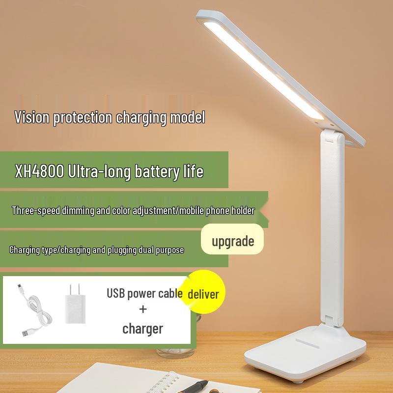 USB LED Folding Desk Lamp - Eye Protection Reading Light for Students, Bedside, Dormitory, and Bedroom Atmosphere Night Light.