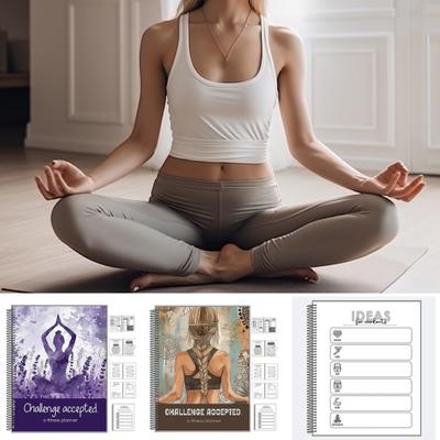 Challenge Accepted Fitness Planner 90 Day Exercise And Food Journal with Progress Checks Bedtime Reflection Habit Tracker Meal Workout Log Water