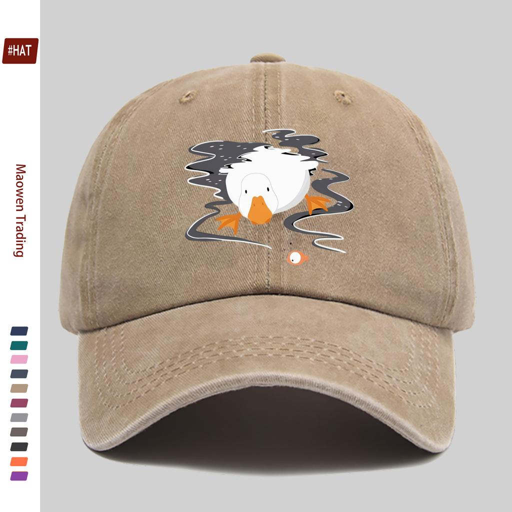 pc Swimming Duck Print Baseball Cap Home Decor Hat Cute Casual Printed Papa Cap Adjustable Strap MultiColor Optional Truck