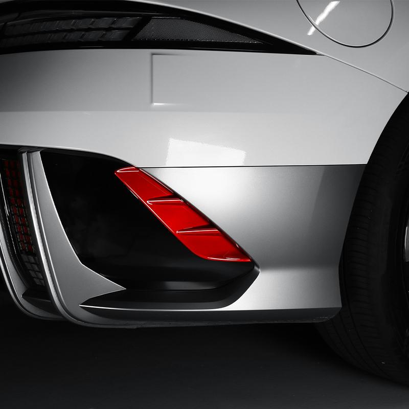 Carbon/Red Style For Hyundai IONIQ 6 -2025 LHD RHD Rear Fog Light Lamp Decorative Cover Trim Exterior Car Accessories