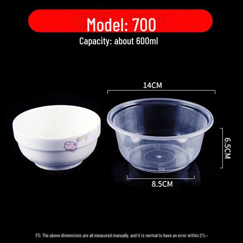 Round Disposable Plastic Bowl with Lid for Fresh-Keeping