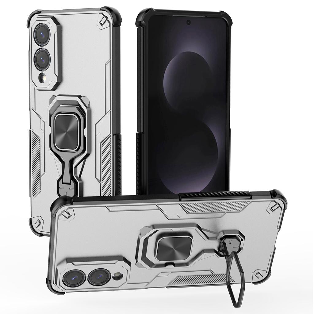 For Samsung Galaxy S25 Edge Case Rotatable Ring Kickstand PC+TPU Shockproof Phone Cover