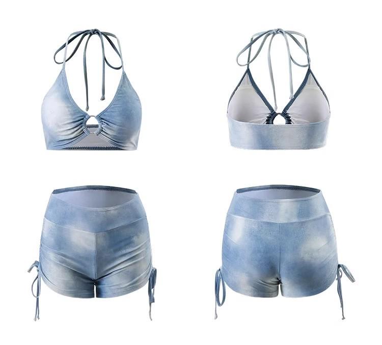 Sanya Dreiteiliges Schlankmachendes Badeanzug-Set für Damen: Stilvolle, Bauchbedeckende Konservative Badebekleidung für 2025.