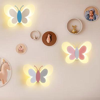 Modern Children's Room Butterfly Wall Light For Bedroom Bedside Wall Lamp Creative Personality Wall Decor LED Butterfly Sconce
