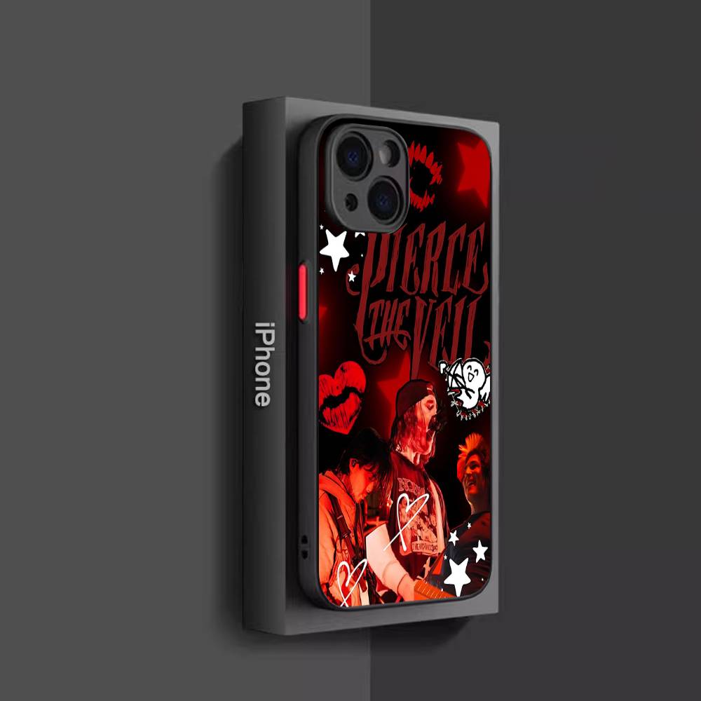 P-Pierce The V-Veil Band For IPhone 11 12 13 14 15 16 Pro Max Plus X XS MAX Shockproof Matte Back Cover