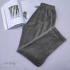 Women's Plus Size Coral Fleece Open Hem Warm Pajama Pants - Thick, Winter, Loose-Fit, Slimming