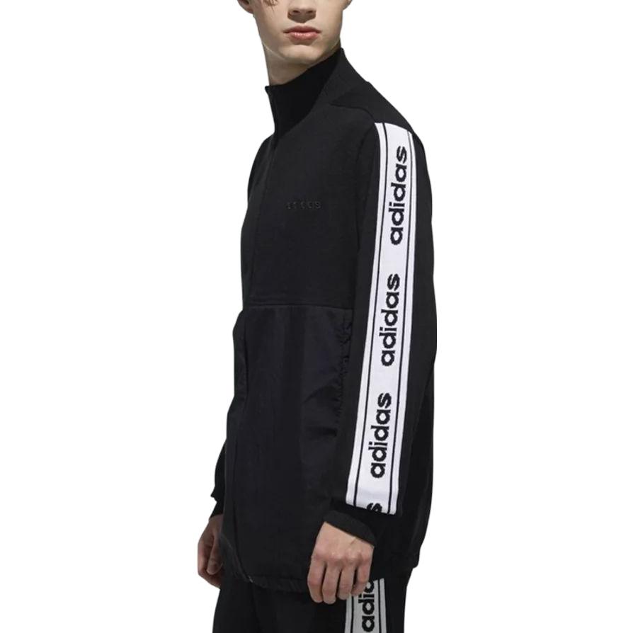 Adidas Logo Stand Collar Long Sleeve Zip Jacket Retro Sports Jacket Men Jacket Black DW7889