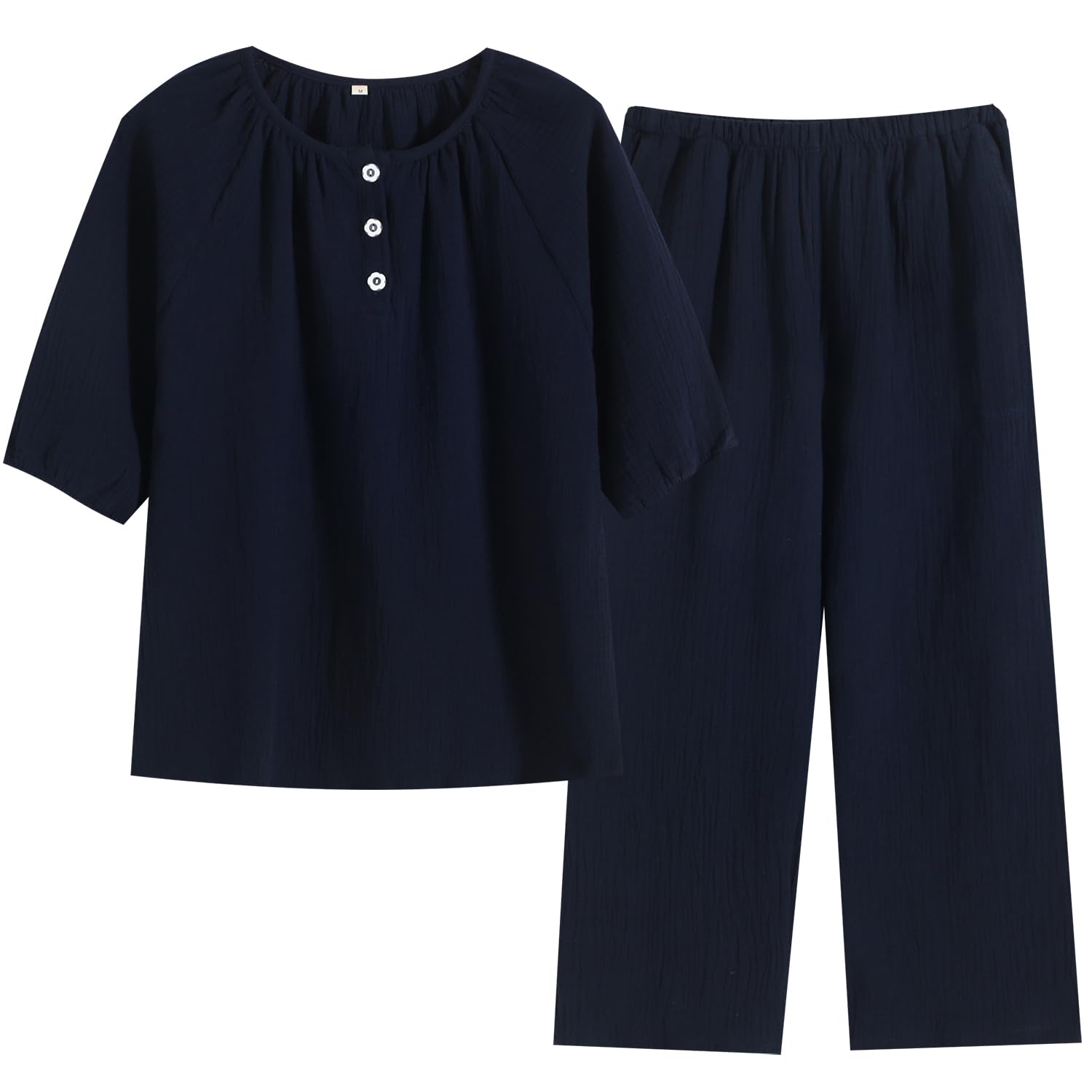 

SISOFTLY Short Sleeve Top and Bottoms Length Stylish Solid Cool Sleepwear for Spring and Perfect as Loungewear or Perfect Gift for Grandmothers and