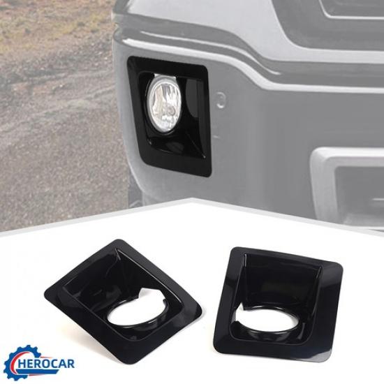 2Pc Front Fog Light Lamp Trim Cover Bezels Decor Garnish For GMC SIERRA 2014-15
