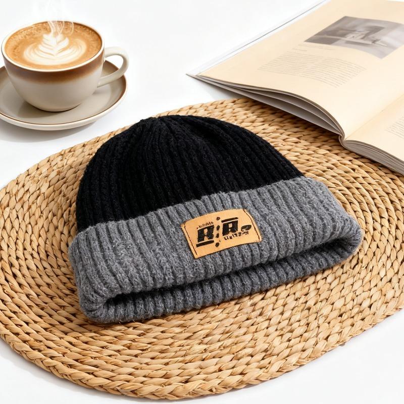 Winter Keep Warm Double Sided Knitted Mao Line Hat Men Women Autumn and Winter Versatile Ear Protection Baotou No Eaves Knitted Cap