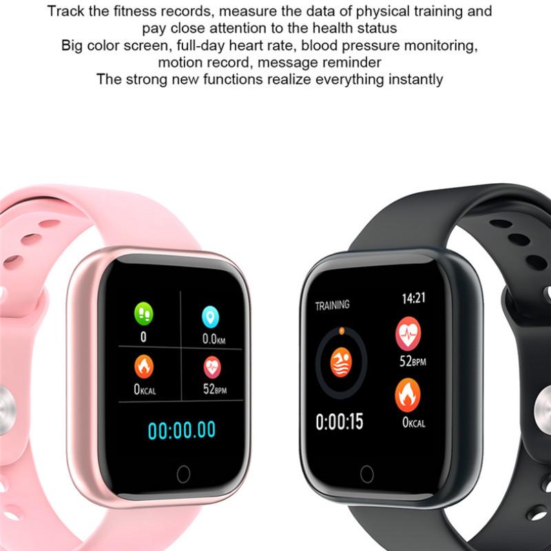 Reloj inteligente T80, pulsera inteligente resistente al agua, rastreador  de actividad física, monitor de ritmo cardíaco, pulsera para hombres y