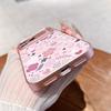 Cute Rose Daisy Love Pattern Pink Metallic Tempered Glass Phone Case For iPhone 17 Pro Max 11 12 13 14 15 16 Plus 17 Air Cover