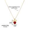 Fashion Gold Color Chain Red Crystal Heart Pendant Necklaces for Women Girls Valentine's Day Birthday Gifts High Quality