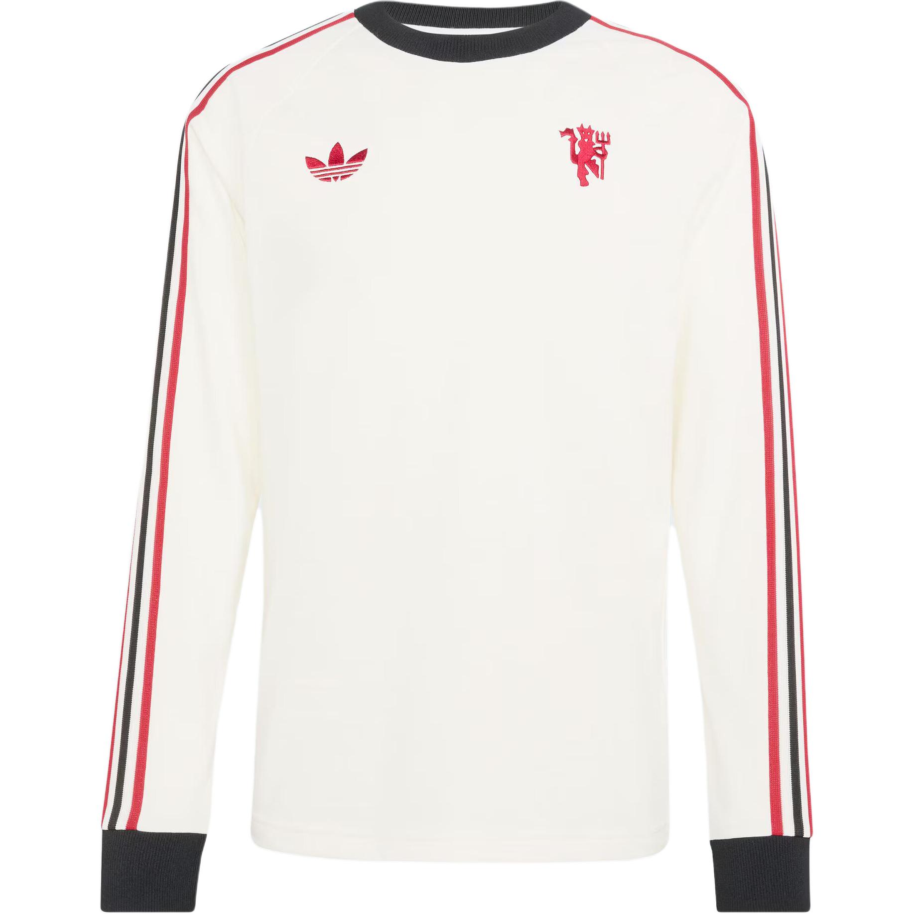 Adidas Manchester United Football Casual Retro Long Sleeve T-Shirt Men tops JZ2235 L