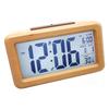 Digital Wooden Alarm Clock with LED Display Featuring Time and Temperature Customizable Alarm and Snooze for Bedroom or Desk