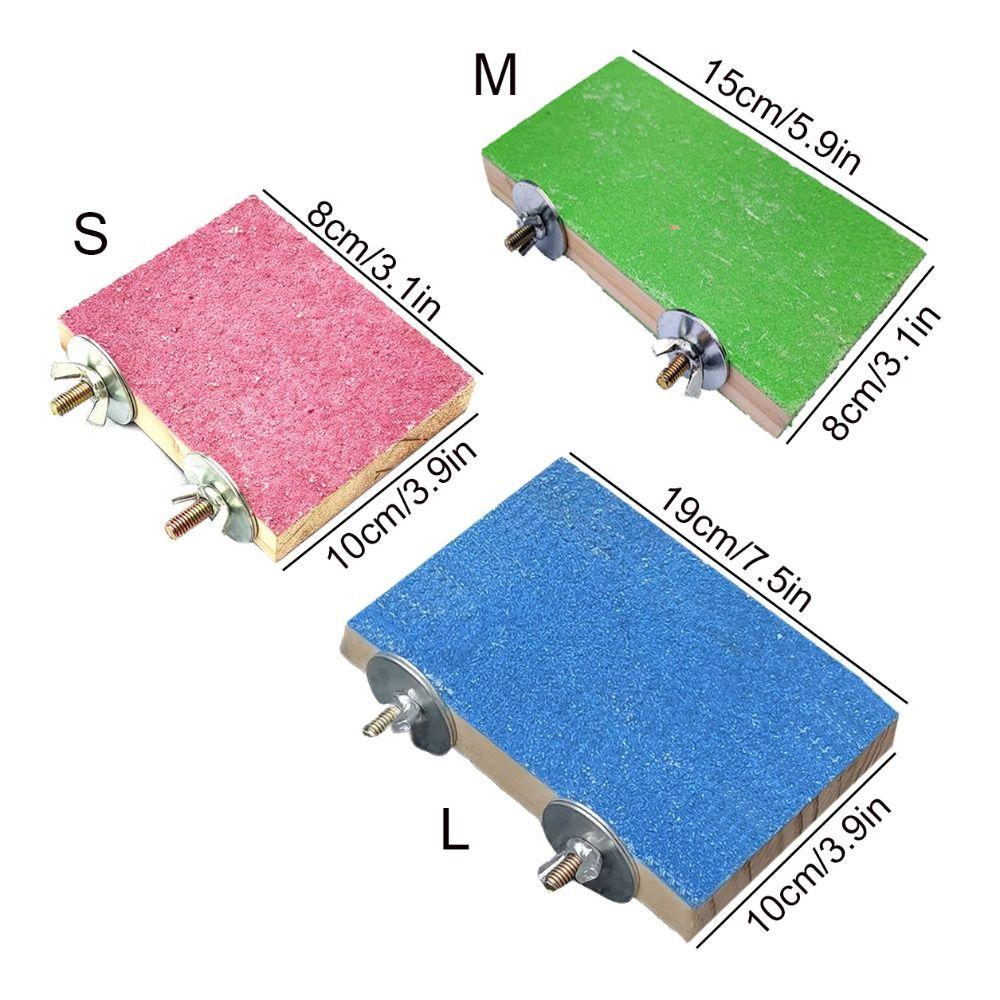 Budgie Parakeet Wooden Parrot Perch Bird Platform Bird Paw Grinding Board Parrot Station Board