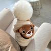 Warm Dog Clothes Puppy Winter Clothes Pet Bear Backpack Cotton Coat Teddy Cold Jacket Cartoon Pullover Pet Two-legged Clothes