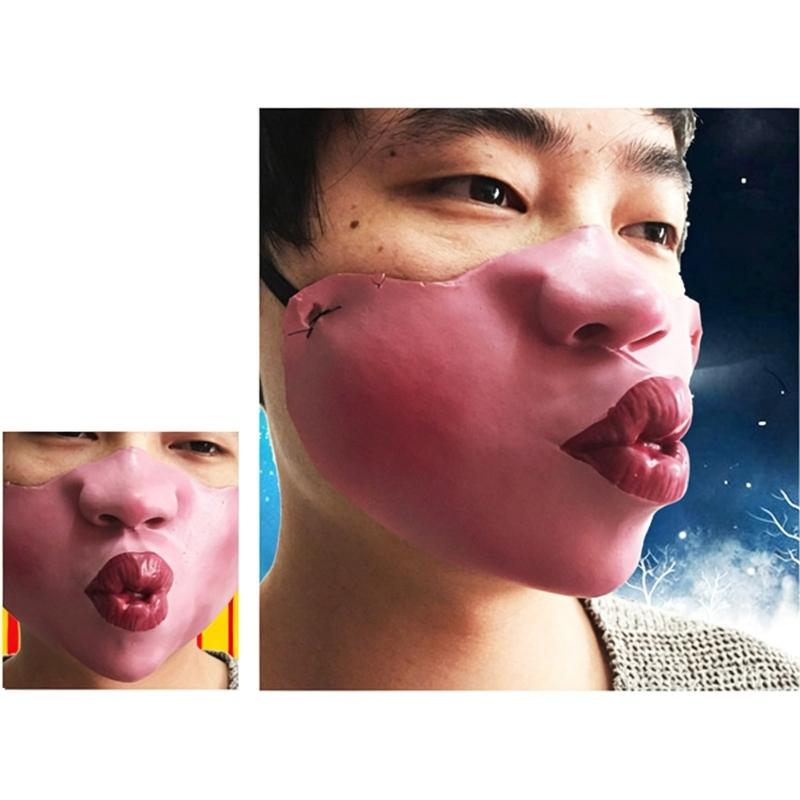 Latex Half Face Costume Mask Set for Group Photos, Cosplay Use, Stage Scenes and Theme Gathering Party Supplies