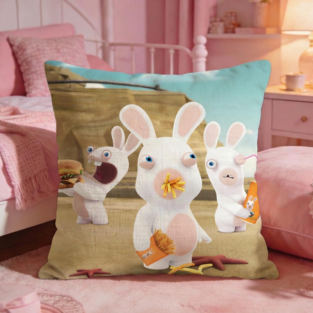 Rabbids IInvasions Anime Cushion Cover Premium Comfort Reversible Pillow Cove Two In One Design For Any Room  Car Interior