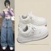 Embroidery little white shoes women's 2025 new spring Velcro leather student versatile flat shoes white shoes