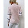 Damen Strickwaren Herbst/Winter Weihnachtspullover Halbrollkragen Schneeflockenpullover