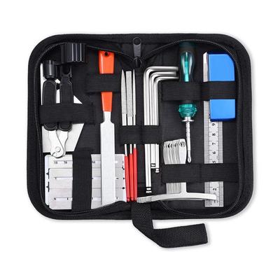 25-Piece Guitar Repair Kit: Includes String Changing Tool, Wrench, Grinding File, Measuring Ruler, String Winder, Leveling Ruler.