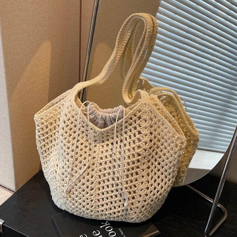 Classic Summer Beach Women Shoulder Bag Versatile Straw Woven Tote Bag Large Capacity Shopper Commuting Bags Handbag and Purse