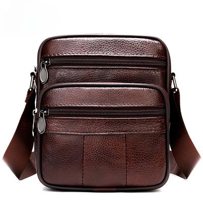 Vintage läderaxelväska Head Layer Cowhide Crossbody-väska för män