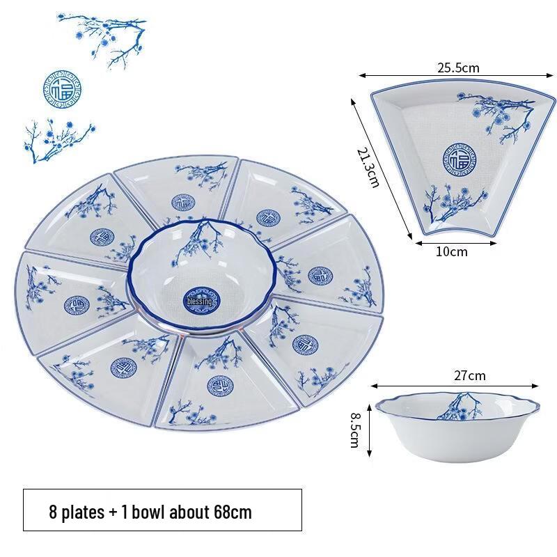 JINGRX Dinnerware Set with Lazy Susan