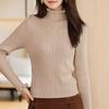 Pink Half-high Neck Twist Sweater for Women In Winter Trendyable Inner Wear Updated Black Ears Age-reducing Slimming Base Blouse