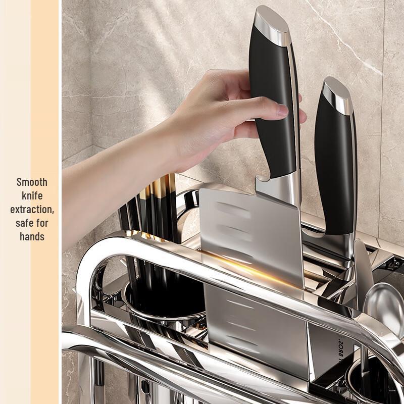 miflame Stainless Steel Kitchen Knife & Utensil Storage Rack