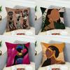 African Women Pillow Case For Car Sofa Decorative Home Doublesided Print Plush Square Throw Pillow Cushion Cover