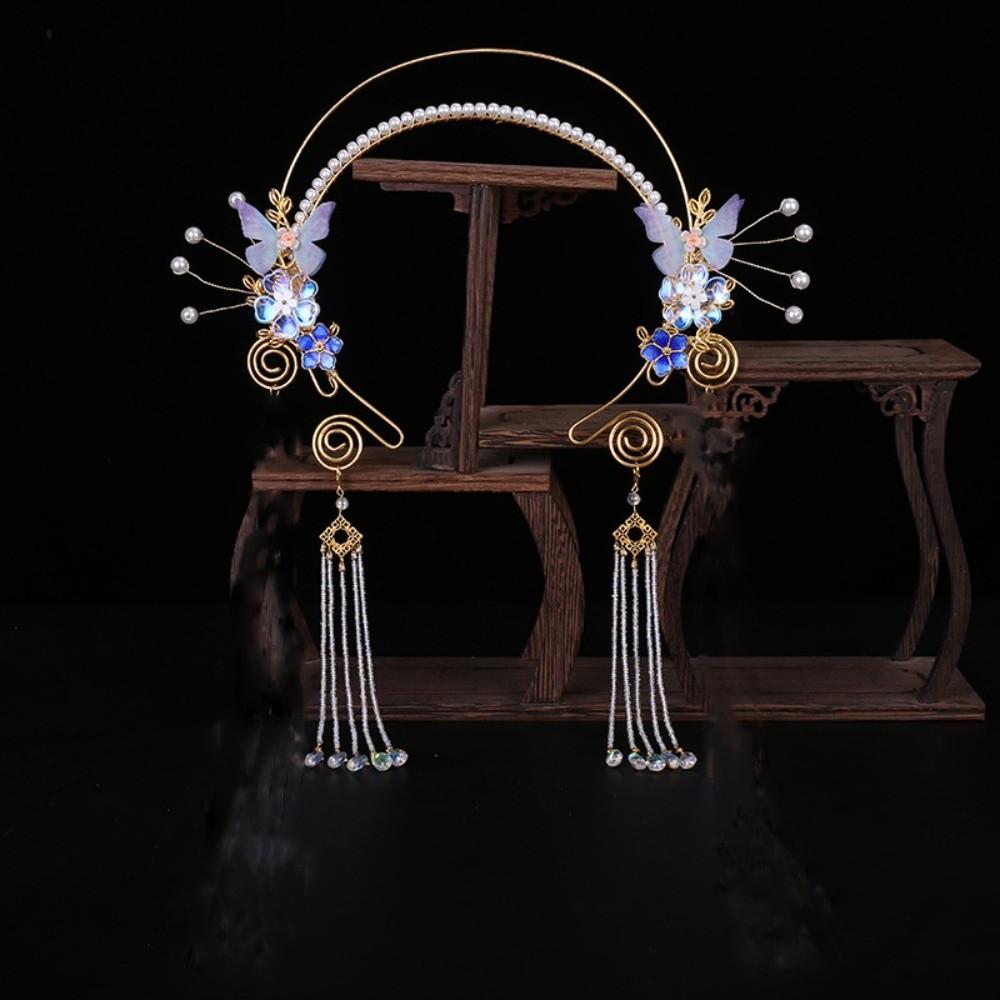 Beads Chinese Ancient Hairband Crystal Swaying Fairy Headwear Hanfu Tassel Hair Hoop Girls