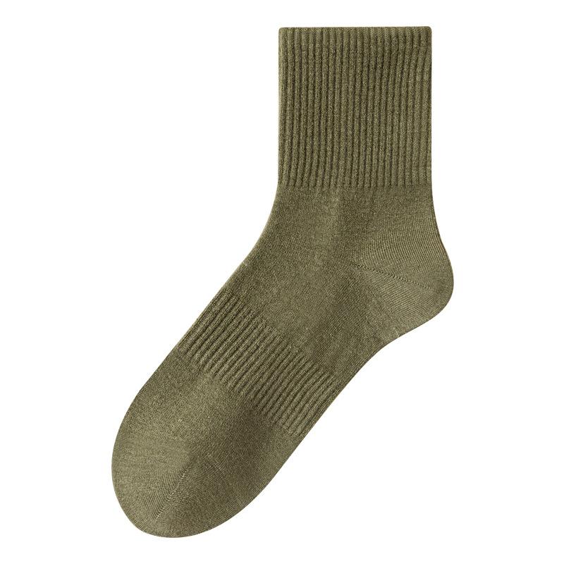 Women's Autumn Woolen Warm Mid-leg Socks, Women's Socks, Antibacterial and Deodorizing, Thickened White Long Socks for Autumn and Winter