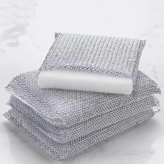 Trident Spongenator Silver Mesh Scrubber Pads | Pack of 4 | Scratch-Free