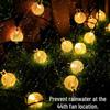 Enhanced Waterproof LED Solar Bubble Ball String Lights - Colorful Outdoor Decorative Lighting for Courtyard Atmosphere