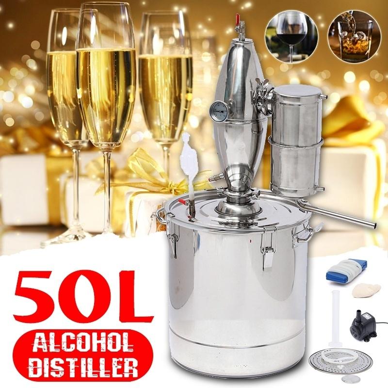 Buy 50L/13Gal Big Stainless Steel Silver Home Brew Alcohol Wine Distiller Brandy Wine Distiller