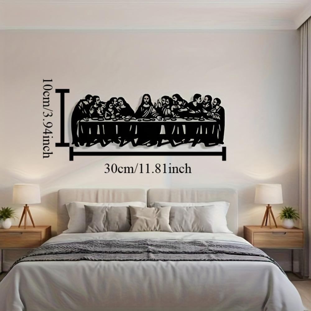 

Wrought Iron Last Supper Wall Art Jesus Disciples Hanging Spiritual Faith Home Decor Themed Party Gift Christmas Easter Housewarming Religious 12in чёрный