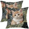 2D flat printing Cute Kitten Pattern 2d Printed Sofa Cushion Pillow Polyester pillowcase sofa decorative cushion cover
