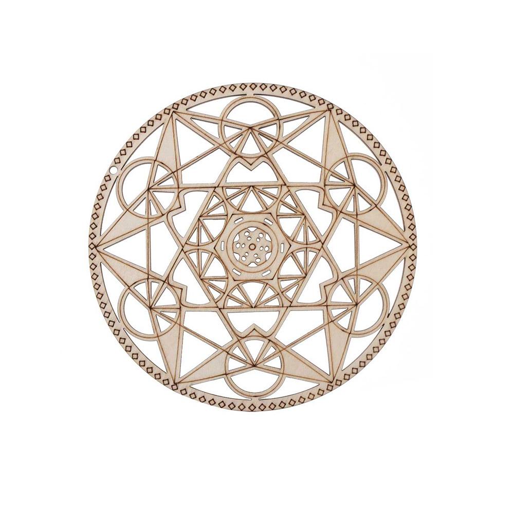 Wooden Wall Art Home Decor Flower Of Life Energy Mat Decorative Boards Crafts Slice Wood Base Coasters Sacred Geometry Ornament