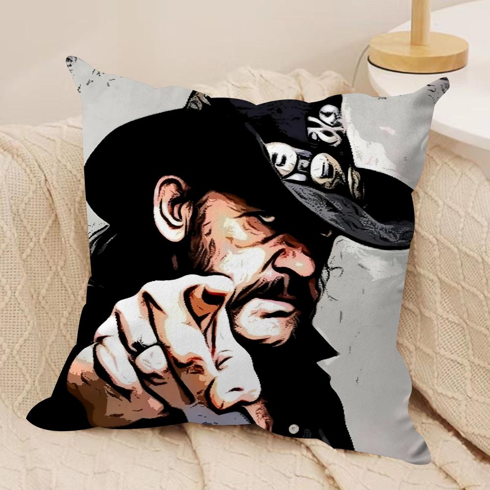 Singer Llemmy Kilmister Cushion Cover Soft Plush Fabric DoubleSided Printed Cushion Covers for All Seasons Home Decor