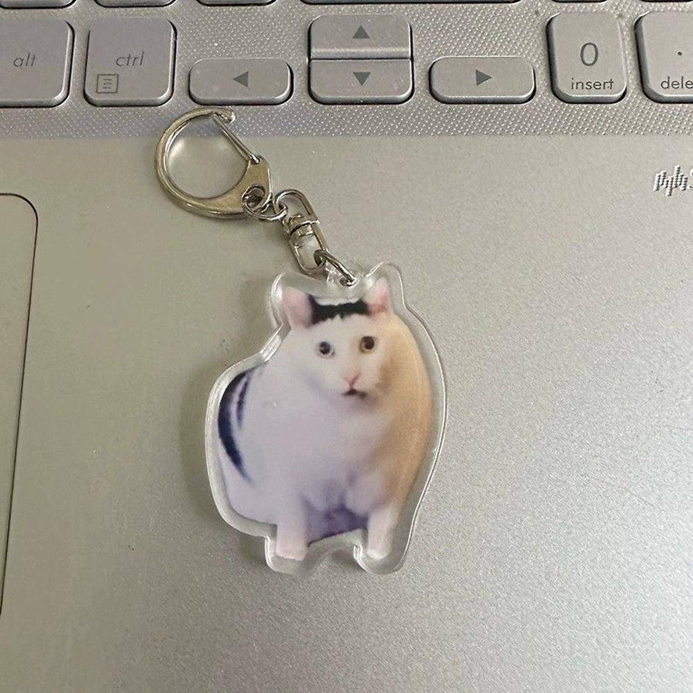 Trendy Cat Head Keychain Fun Meme Image Backpack Small Pendant Wholesale Internet Famous Emotionally Expressive Toy Figure