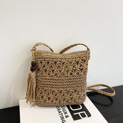 New Small Bag Women's Spring and Summer Cute Messenger Bag Woven Woven Bag High-end Seaside Beach Bag