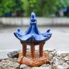 Natural Easy Use Ceramic Craft Rockery Bonsai Model Gazebo Small Ornament Miniatures Figurines