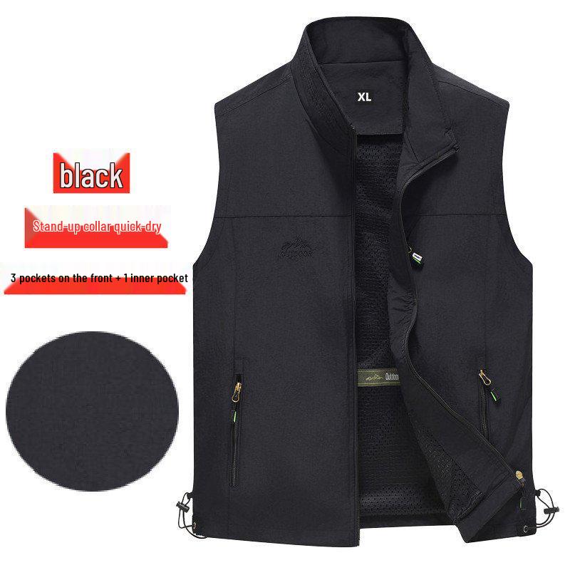 Men's 7XL Quick-Dry Mesh Vest With Multi-Pockets - Breathable Summer Wear